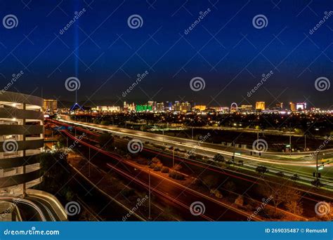 Las Vegas Landscape by Night. Editorial Photography - Image of city ...