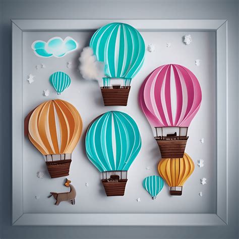 Cute Hot Air Balloons Nursery Art · Creative Fabrica