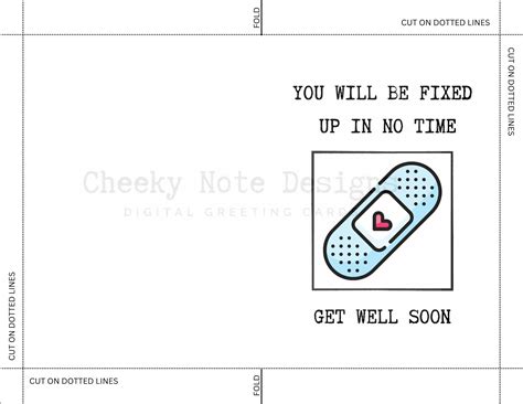 Printable Get Well Card, Printable Get Well Card Funny, Digital Get Well Card, 5x7 Greeting Card ...