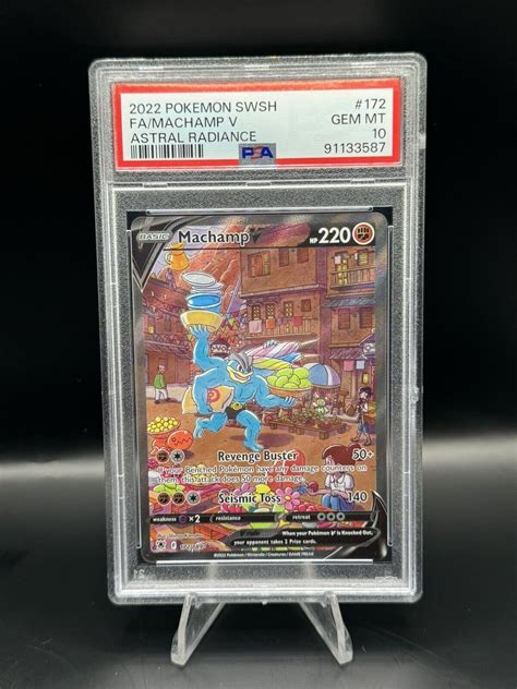 Psa Gem Mint Machamp V Alt Art Astral Radiance Holo Pokemon