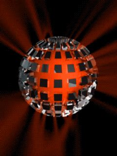 Boule A Facettes 3d Lumieres Oranges Image Animated