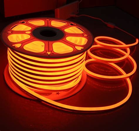 Orange 12v Mini Led Neon Flex Light 7x15mm Replacement Neon Tubes 2835 Smd Flexible Strip Rope