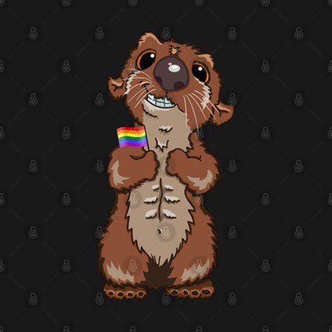 Gay Lgbtq Pride Cute Otter With Rainbow Pride Flag Gay Otter T Shirt Teepublic