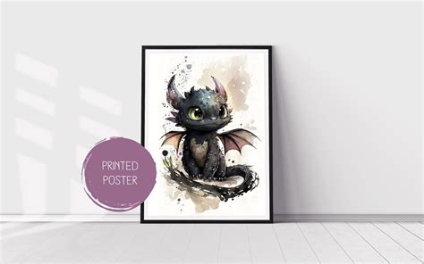 Toothless How to Train Your Dragon Print Poster Kids Party Nursery ...