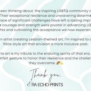 1950 S Inspired Lesbian Art Print Sultry Vintage Glamour For Sapphic Decor Etsy