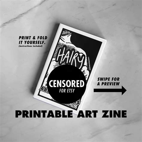 Hairy Zine A Mini Gay Art Collection Single Page Zine Nude Illustration Artbook Printable