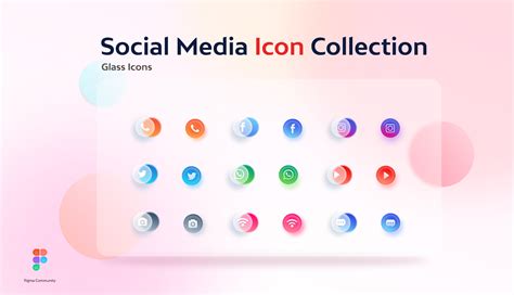 Social Media Bullets Glass Icons Figma Community