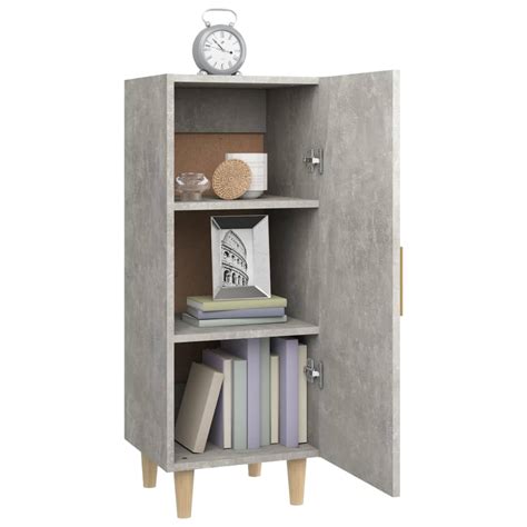 HUA Buffets bahuts Buffet Gris béton 34 5x34x90 cm Bois d