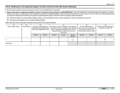 Irs Form 8980 Download Fillable Pdf Or Fill Online Partnership Request