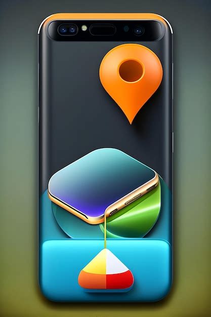 Premium AI Image | Cell phone with map and location icon