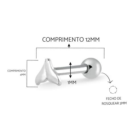 Piercing Tragus De Prata Rabo De Sereia Dibali Joias