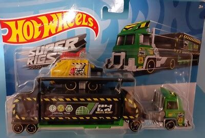 HOT WHEELS SUPER Rigs TRASH BASHER Semi Truck W Garbage Disposal Truck PicClick UK