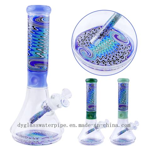 Blue Rainbow Glass Rod And Beaker Base Glass Water Pipes Glass Water