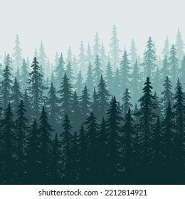 Forest Background Nature Landscape Evergreen Coniferous Stock Vector