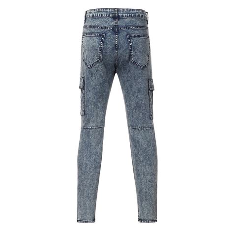 Blphud Pants Men Outdoor Mens Stretch Denim Pant Distressed Ripped Slim