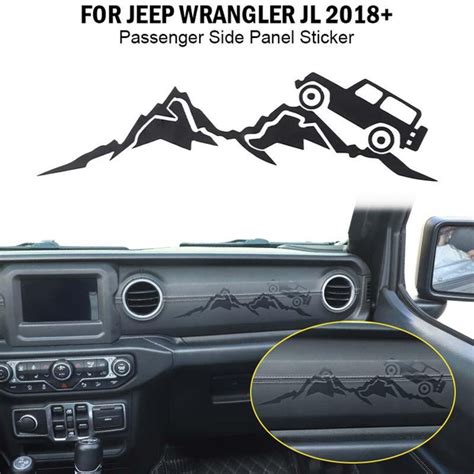 Passenger Side Panel Sticker Decoration Cover Decal for Jeep Wrangler JL Gladiator JT 2018+, PVC ...