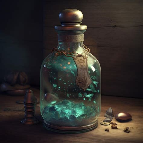 Premium AI Image | magic elixir in glass bottle