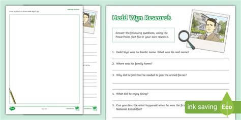 Hedd Wyn Activity Sheet L Enseignant A Fait Twinkl