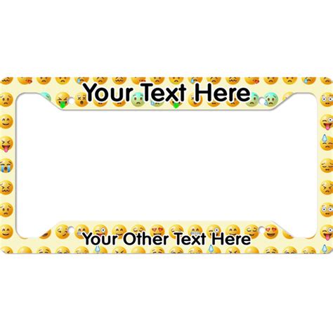 Custom Emojis License Plate Frame Personalized Youcustomizeit