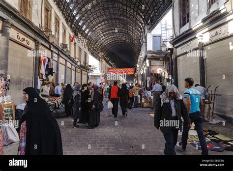 Ordinary Day At Al Hamidiyah Souq In The Old City Of Damascus Bazaar