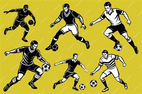 Premium Vector | Football player vector silhouette collection set in ...