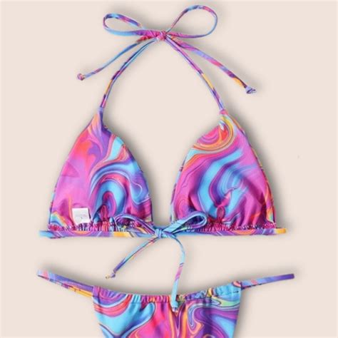 Sexy Bikini Set Brazilian Bikini Vintage Psychedelic Bikini Etsy