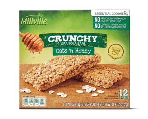 Peanut Butter Or Oats And Honey Crunchy Granola Bars Millville Aldi Us