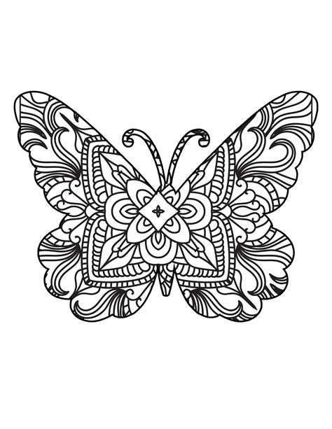 Mandala Coloring Pages Butterfly