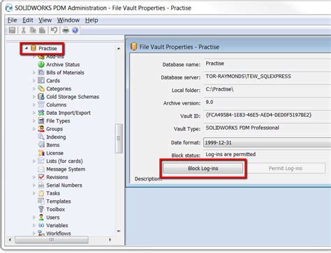 How To Block Logins To A PDM Professional Or Standard Vault Hawk