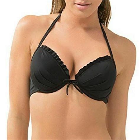 Smart Sexy Women S Swim Secret Push Up Bikini Top Black Hue 32A