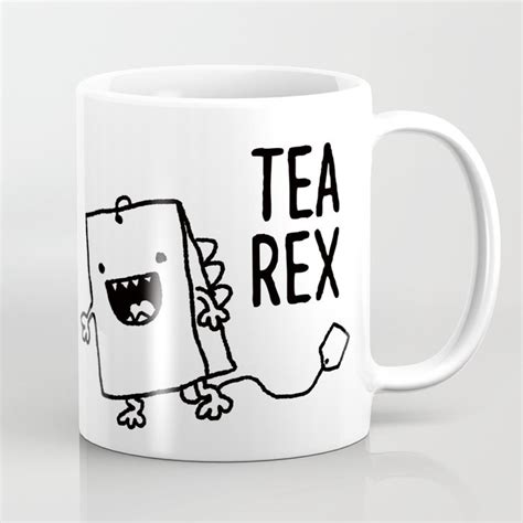 Tea Rex Funny Tea Bag T Rex Pun Coffee Mug by Sunny Street | Society6