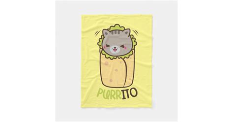 Purrito Kitty Burrito Fleece Blanket Zazzle