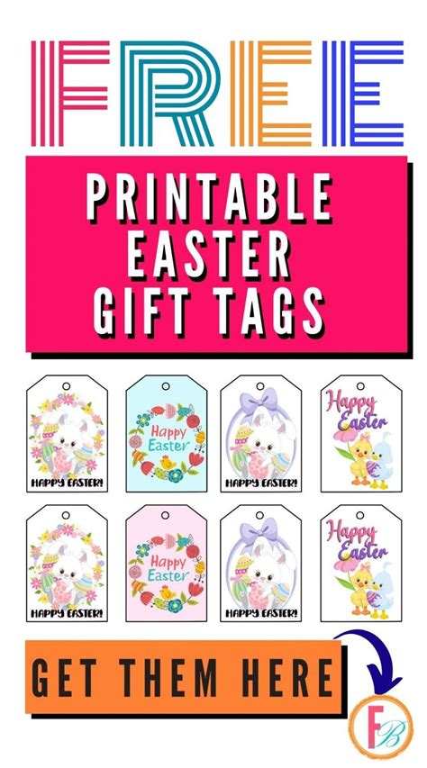 Adorable Free Printable Easter Gift Tags