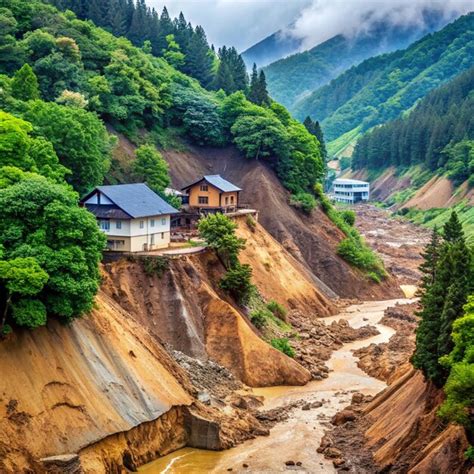 Premium Photo | Landslides caused by heavy rain