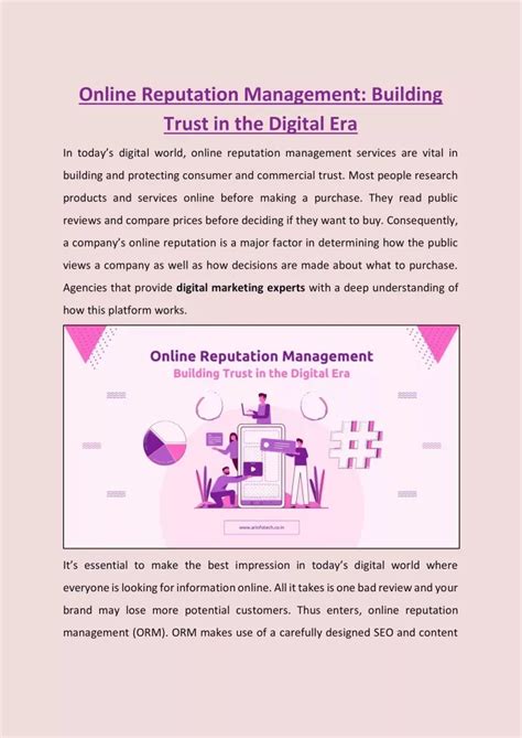 PPT Online Reputation Management Building Trust In The Digital Era