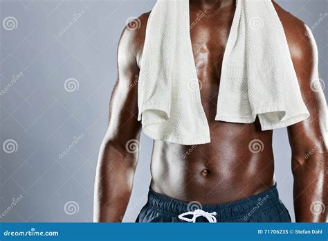 Man Muscular Chest Naked Torso Stand Brick Wall Background Attractive And Confident Torso