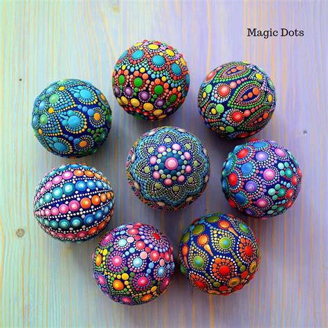 Magic Dots on Instagram: “😊wooden balls mandalas #magicdotspainting # ...