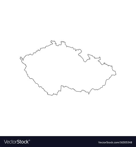 Czech Republic Map Outline Royalty Free Vector Image