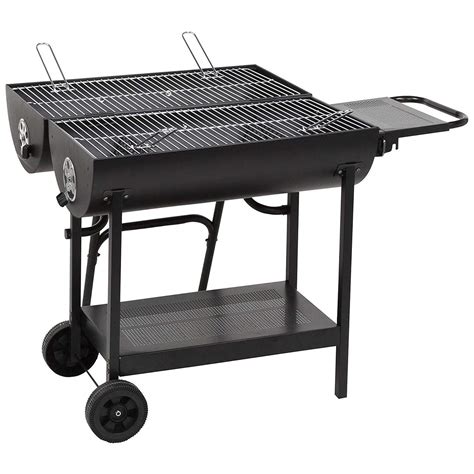 Buy Large Deluxe Double Oil Drum Bbq Charcoal Grill Smoker Barrel