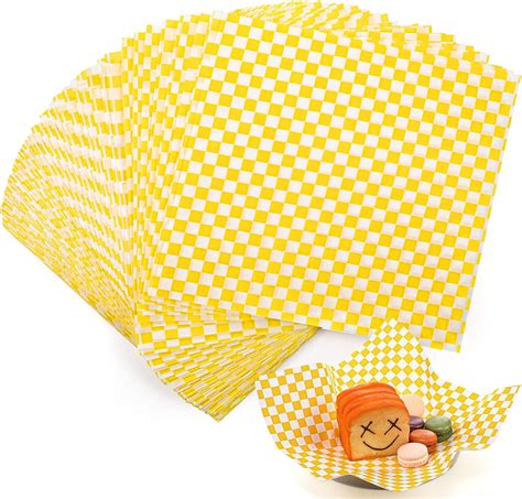 Qilery 200 Sheets Wax Deli Paper Sheets For Food 12 X 12 Inch Checkered