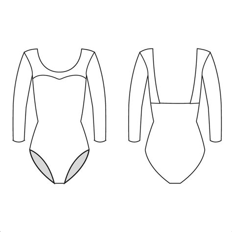 Dance Leotards For Girls And Women Vector Cad Template 26384895 Vector