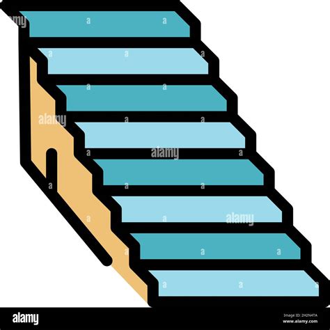 Icono de escaleras de construcción Contorno edificio escaleras vector