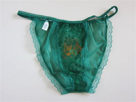 Vintage S Mardi Gras Nwot Silky Sheer Lace String Bikini Panties Os Ebay