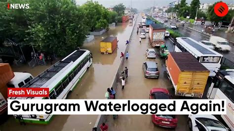 Delhi Rain News Heavy Downpour On Delhi Gurugram Expressway Leads To