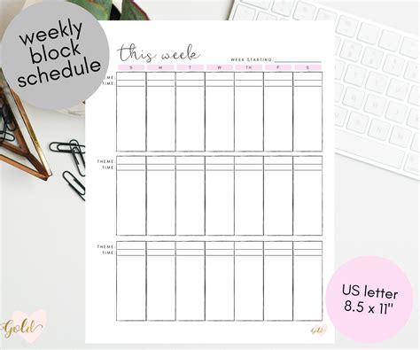 Printable Block Schedule Template