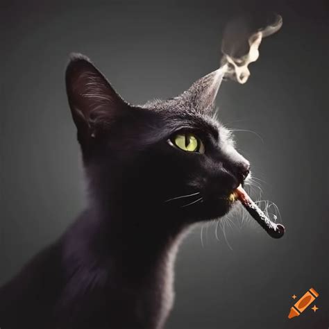 Black Fox Mixed With Cat Smoking A Big Joint On Craiyon