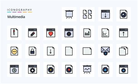 Multimedia Line Filled Style Icon Pack Vector Art At Vecteezy