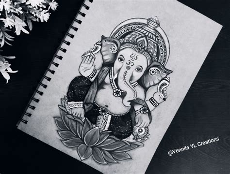 Ganesha Drawing with Mandala Design