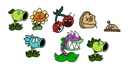 I Tried Drawing Pvz 1 Plants In My Style Day Plants Rplantsvszombies