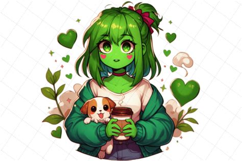 A Character with Green Skin, Green Girl Graphic by vectmonster ...